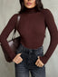 Ribbed knit turtleneck