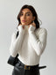 Ribbed knit turtleneck