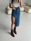 Asymmetric Denim Skirt